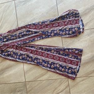 Flared floral pants.